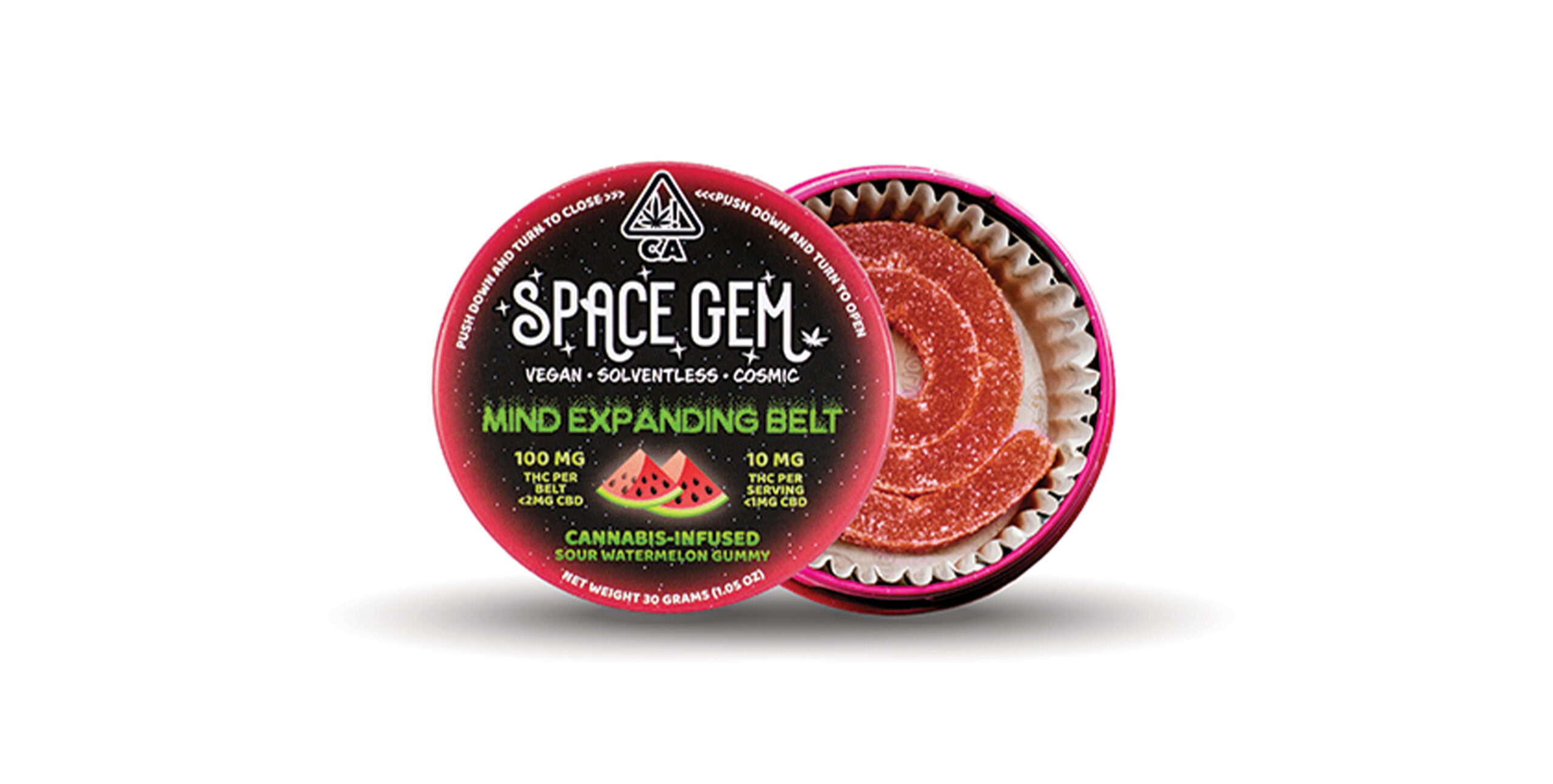 Watermelon MEB-1731977104 Space Gem - Sour Watermelon Mind Expanding Belt (100mg THC) - Image 1