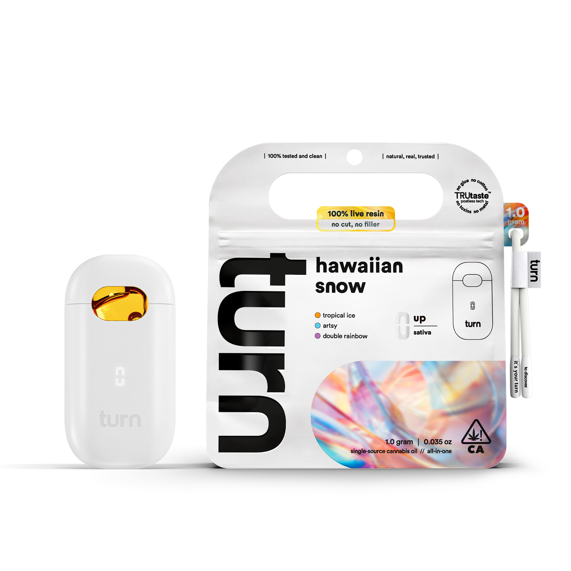 hawaiian snow (live resin) 03-1774630304 Turn - Turn Up - Hawaiian Snow - AIO Live Resin (TurnOne) 1g - Image 1