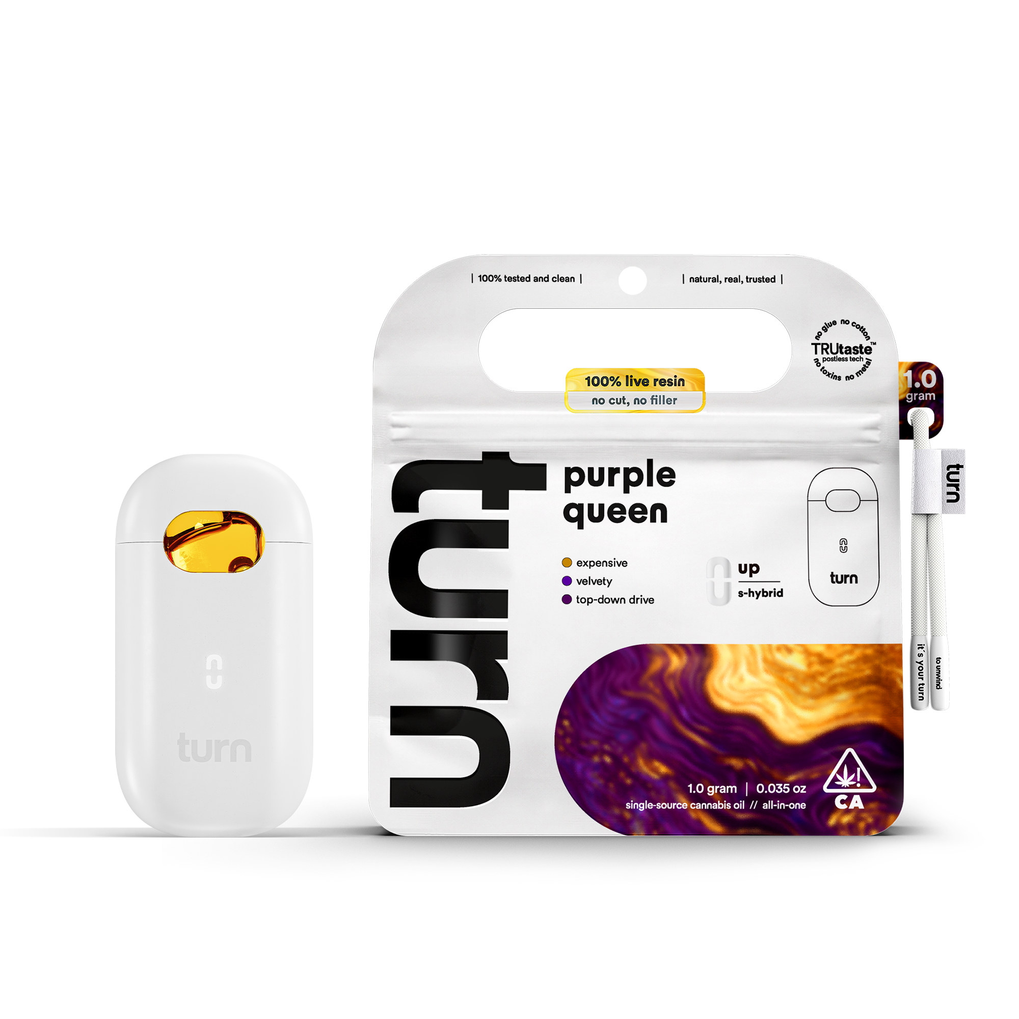 purple queen (live resin) 03-1774458830 Turn - Turn Up - Purple Queen - AIO Live Resin (TurnOne) 1g - Image 1