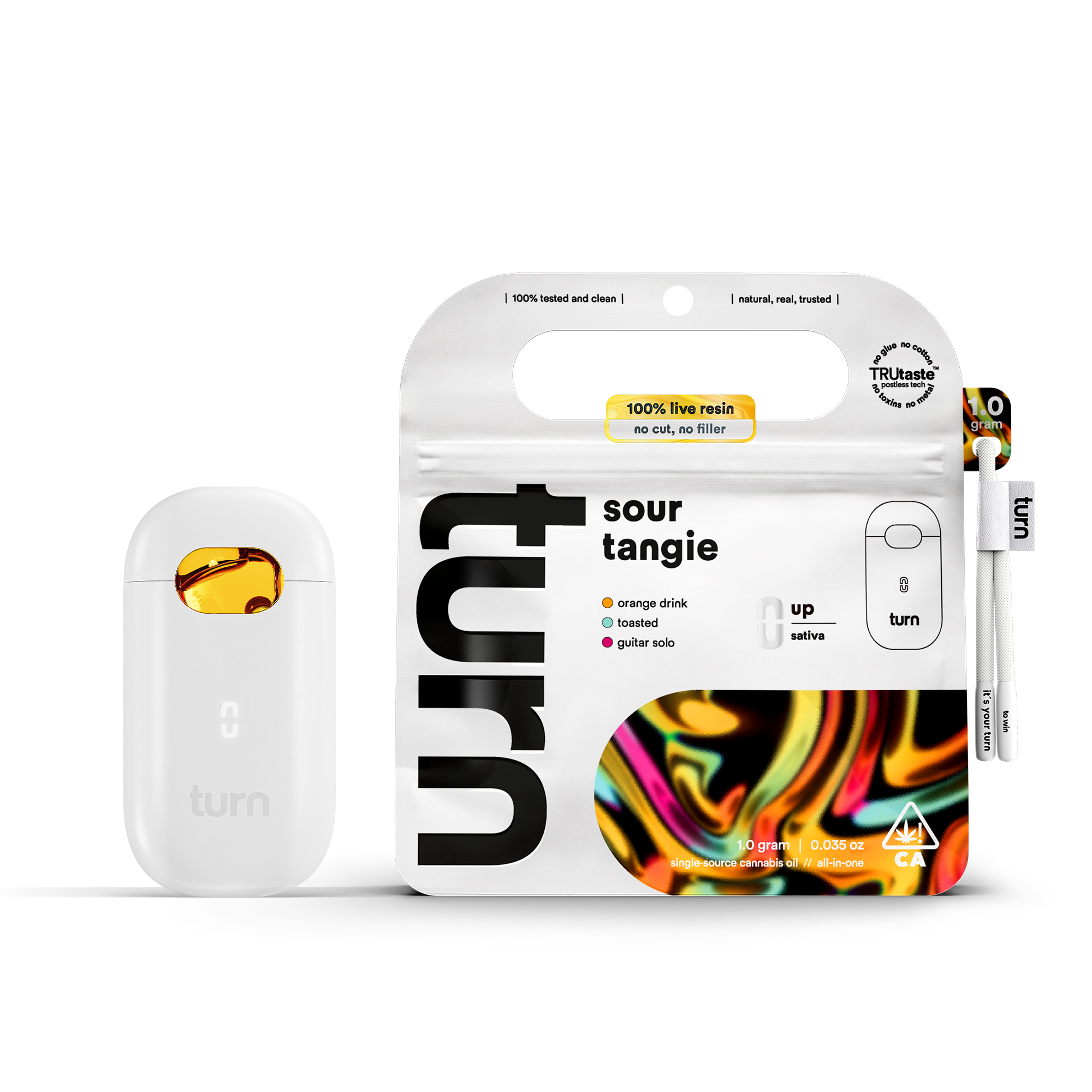 sour tangie (live resin) 03-1774460319 Turn - Turn Up - Sour Tangie - AIO Live Resin (TurnOne) 1g - Image 1