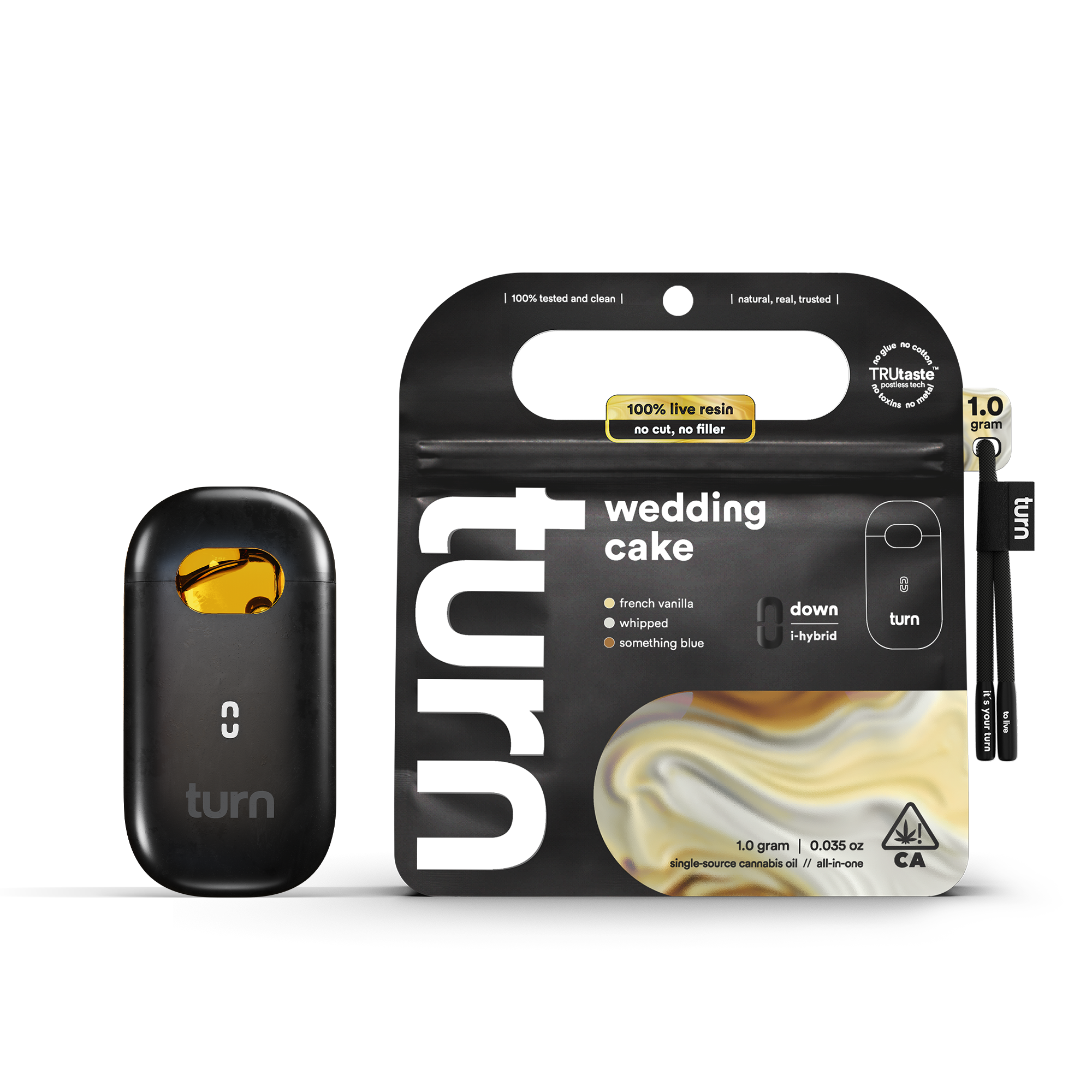 wedding cake (live resin) 03-1774459693 Turn - Turn Down - Wedding Cake - AIO Live Resin (TurnOne) 1g - Image 1
