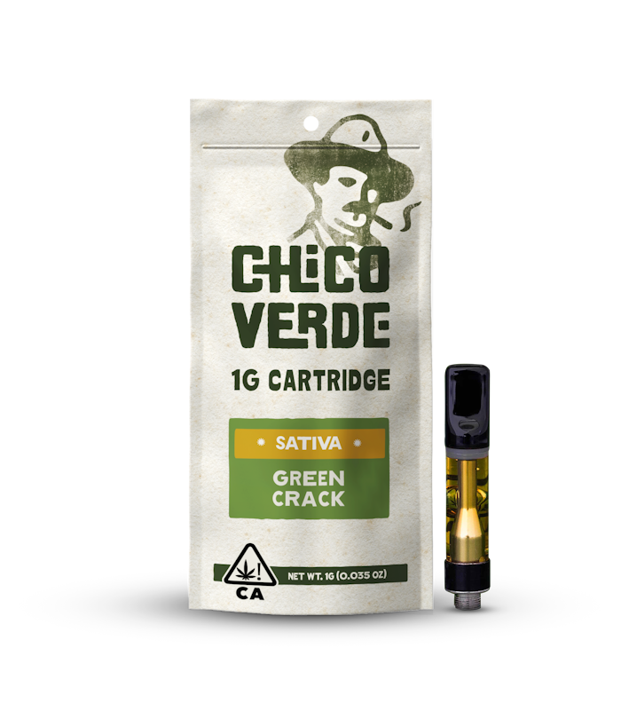 1G Cart_Green Crack-1776899578 Chico Verde - Vape Cartridge - Green Crack - 1g - Sativa - Image 1