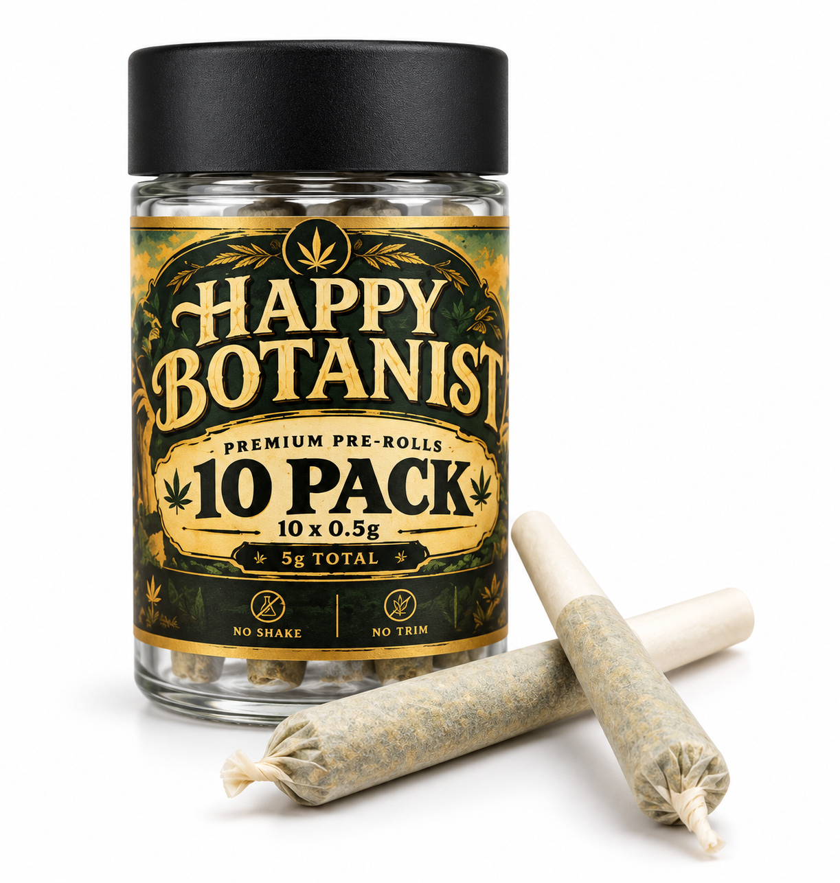 705c6bdb-8875-4ad8-8d61-930f43c53de5 HAPPY BOTANIST - Acapulco Gold (Sativa) – 10pk PREMIUM PRE-ROLLS 5g - Image 1