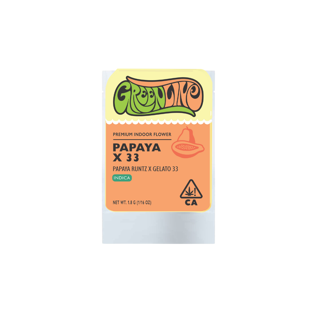 Papaya x 33 Teenth Bag-1765523387 Greenline - Premium Indoor Flower | Papaya X 33 | 1.8g - Image 1