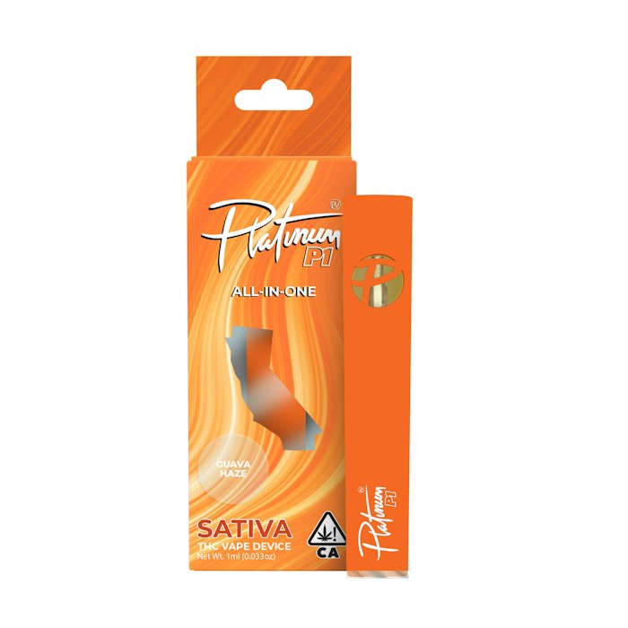 PVCA-Nabis-Product-Photos-AIO-GuavaHaze-1759328463 Platinum Vape - 1ml P1 All-In-One - Guava Haze (Sativa) - Image 1