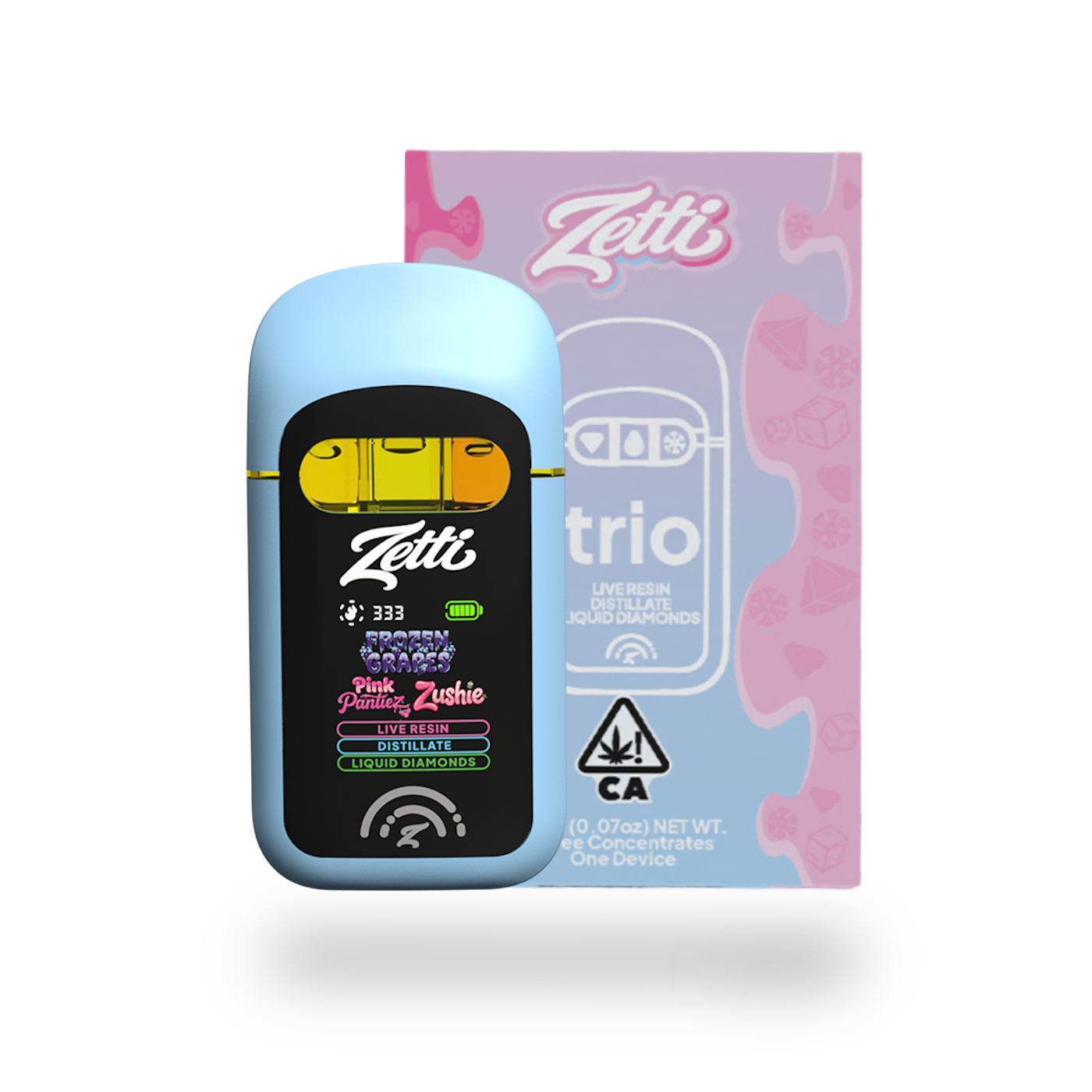 TRIO_FROZENGRAPES-1787081929 ZETTI | 2g | Trio | Frozen Grapes / Pink Pantiez / Zushie | Hybrid - AIO Vape - Image 1