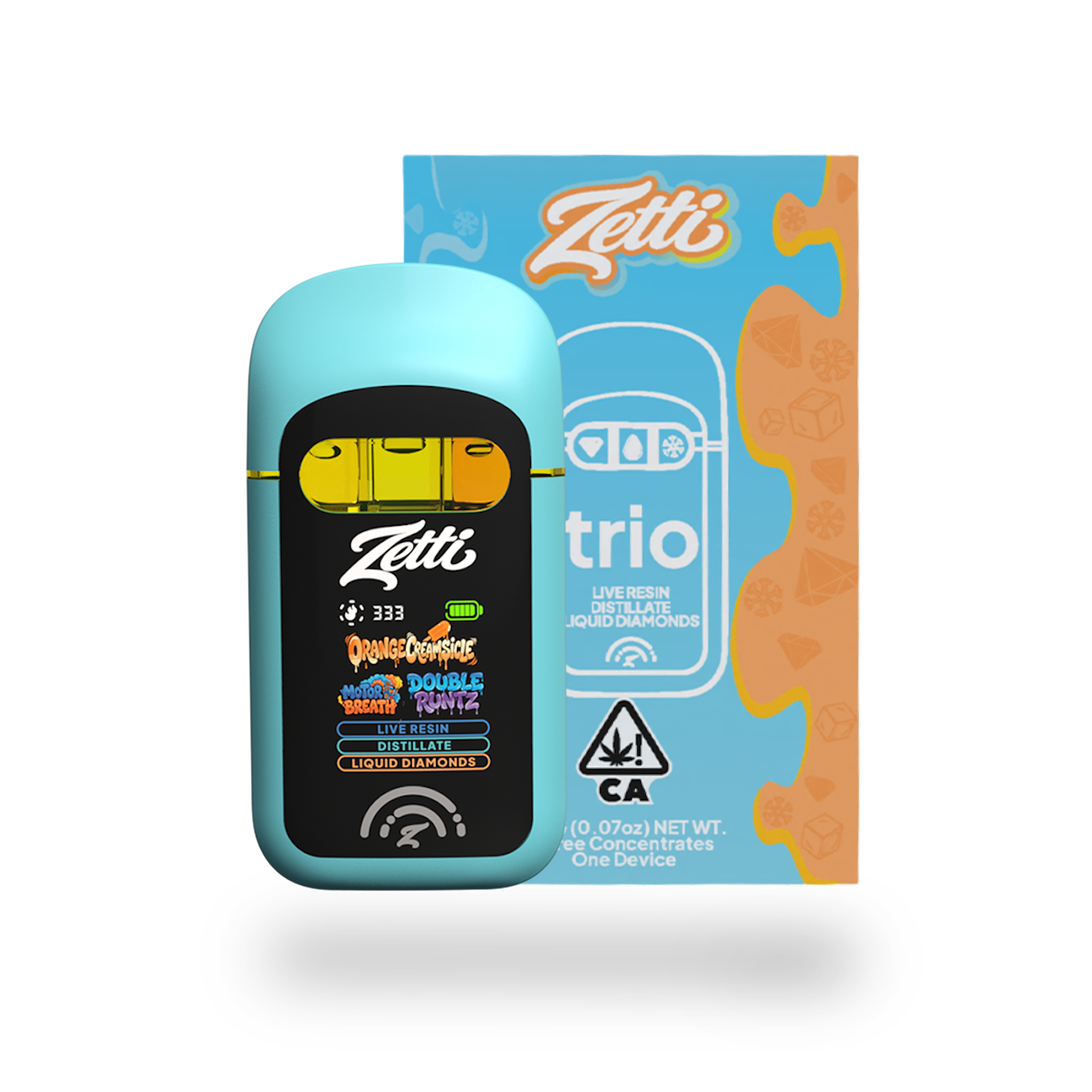 TRIO_ORANGECREAMSICLE-1787081961 ZETTI | 2g | Trio | Orange Creamsicle / Motor Breath / Double Runtz | Indica - AIO Vape - Image 1